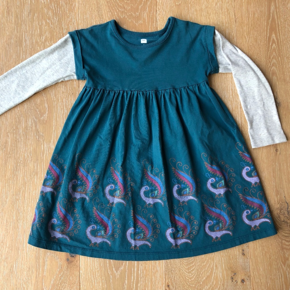Tea Collection Peacock Jersey Dress